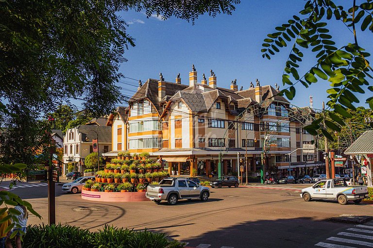 Apartamento Coração de Gramado 30 m da Rua Coberta