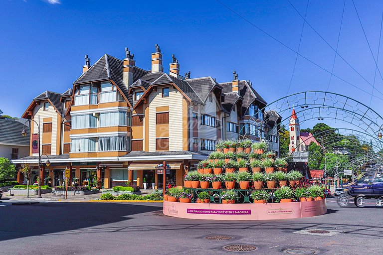 Apartamento Coração de Gramado 30 m da Rua Coberta