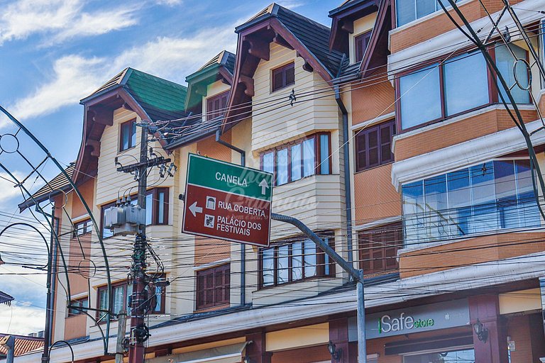 Apartamento Coração de Gramado 30 m da Rua Coberta